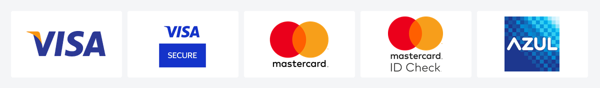 Visa, Visa Secure, Mastercard, Mastercard ID Check y AZUL